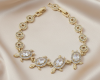 4479 Bransoletka elegancka złota 17+2cm pozłacana 14k cyrkonie żółw